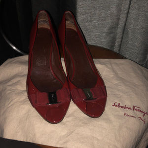 Ferragama Peep-Toe Pump